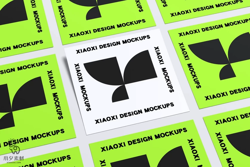 质感正方形矩阵排列卡片名片纸张海报vi效果展示PSD样机设计素材【001】